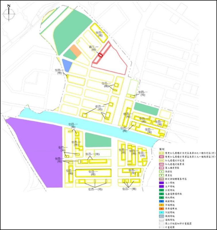 大林蒲遷村安置地崗山仔都計區變更後示意圖