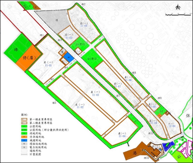 新材料循環產業園區都市計畫變更後示意圖。