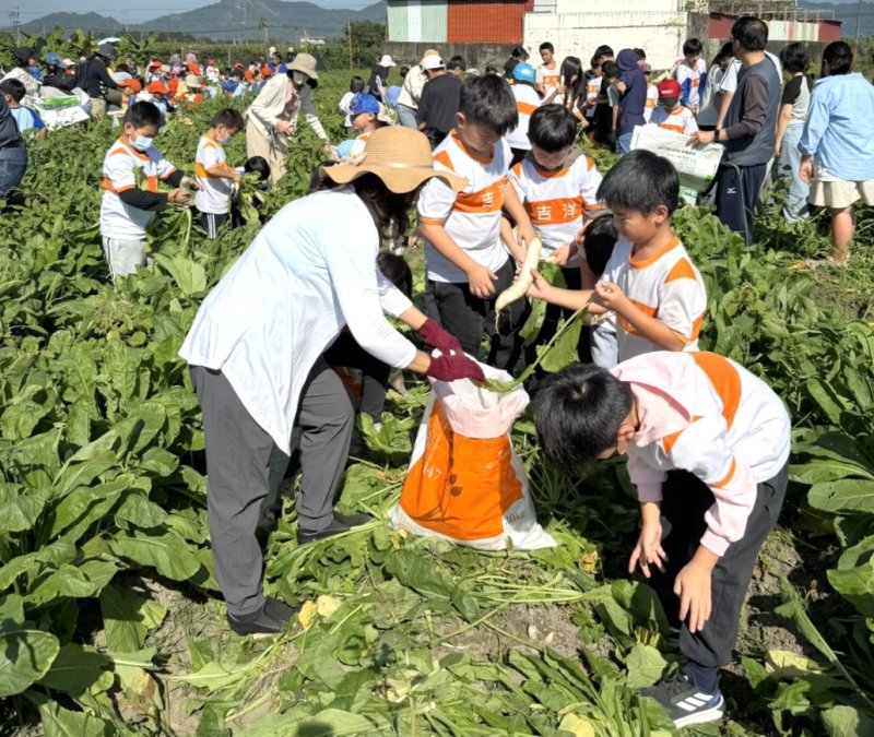 鼓山國小訪吉洋國小體驗白玉蘿蔔季。