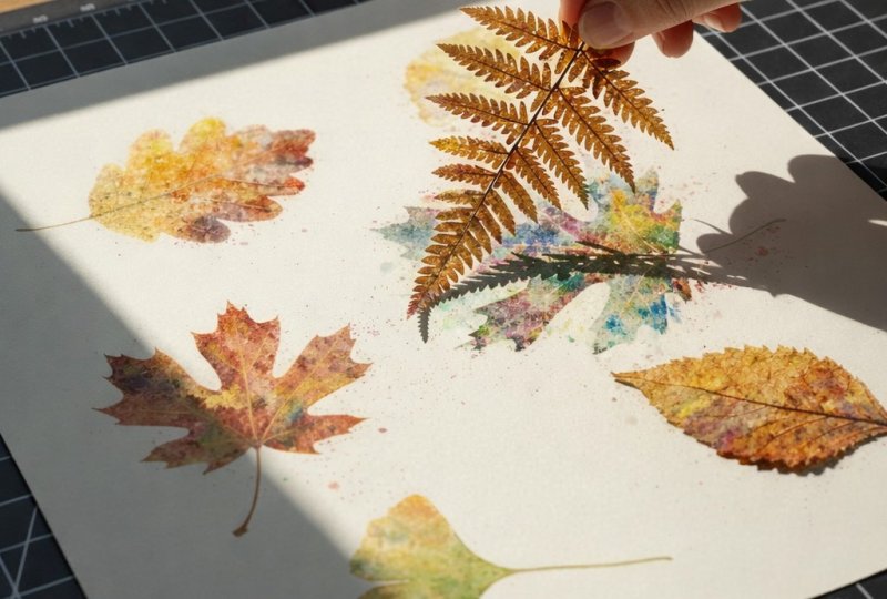 活動現場設置植物拓印體驗，民眾透過紙材採集柴山葉片的形狀與脈絡，化身探險者展開感官探索。