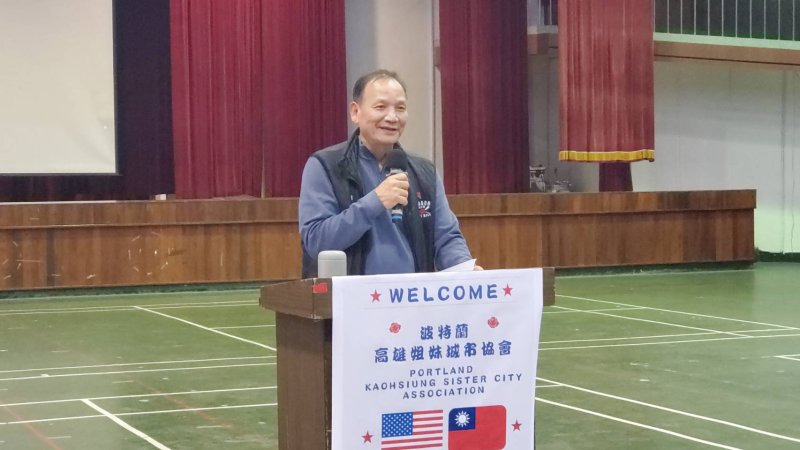 波高姊妹市協會會長陳紀昭致詞說明波高兩市交流的深厚歷史。(漾新聞記者陳雯萍攝)