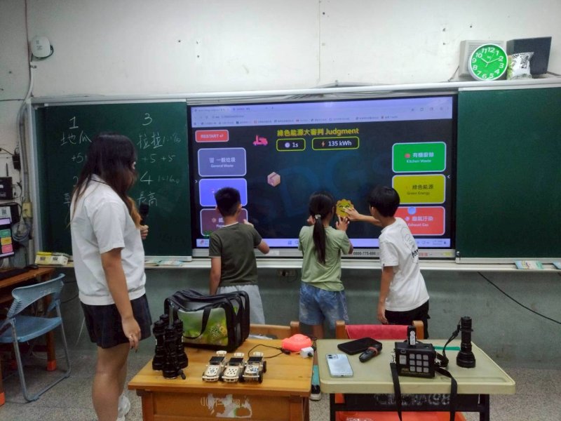 仁武高中學生設計綠色能源程式小遊戲。 仁武高中學生設計綠色能源程式小遊戲。
