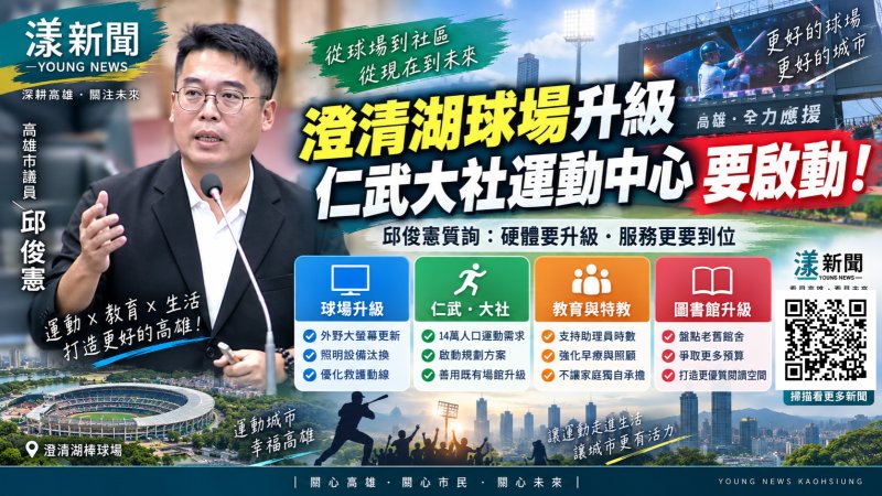 漾新聞|邱俊憲盯澄清湖球場升級 催仁武大社運動中心啟動規畫 https://youngnews3631.com/news_detail.php?NewsID=18017 漾新聞|邱俊憲盯澄清湖球場升級 催仁武大社運動中心啟動規畫 https://youngnews3631.com/news_detail.php?NewsID=18017