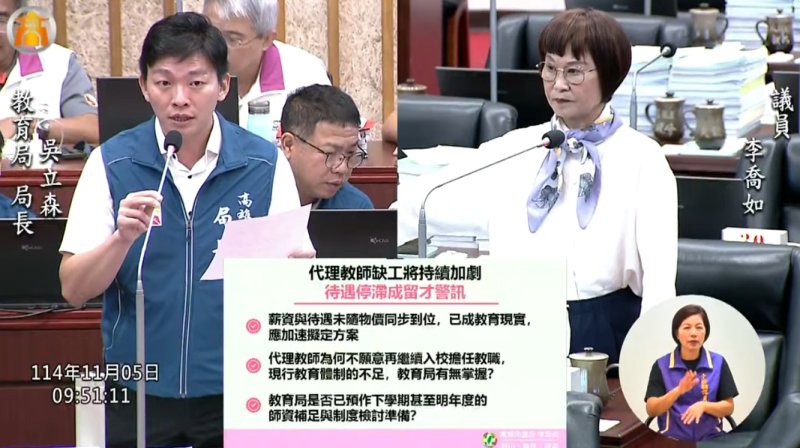 漾新聞| 代理教師徵不到！李喬如警告：待遇停滯 正在瓦解教育現場