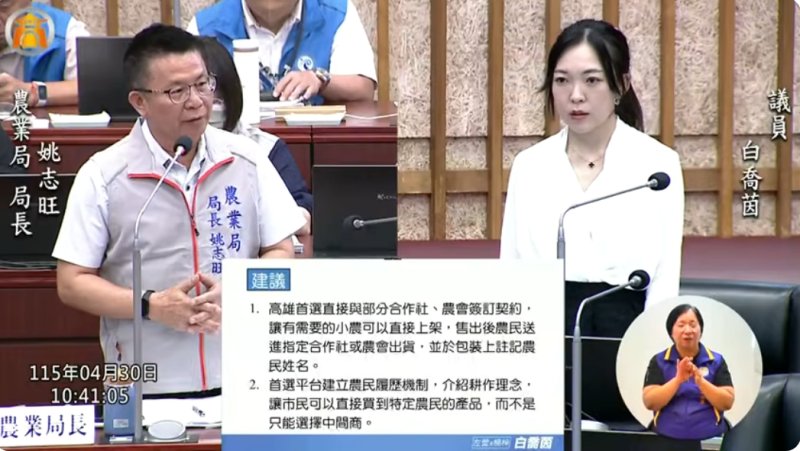 漾新聞｜高雄首選銷售下滑 白喬茵籲讓小農名字被看見