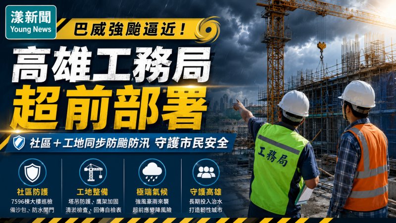 漾新聞｜巴威強颱逼近高雄　7596棟大樓與建築工地全面啟動防颱整備