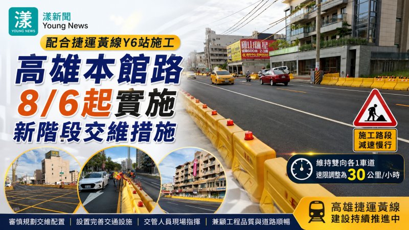 漾新聞｜捷運黃線Y6站施工推進　本館路8月6日起調整交維