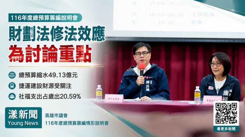 漾新聞｜財劃法衝擊高雄預算縮水49億　陳其邁：嚴守財政紀律