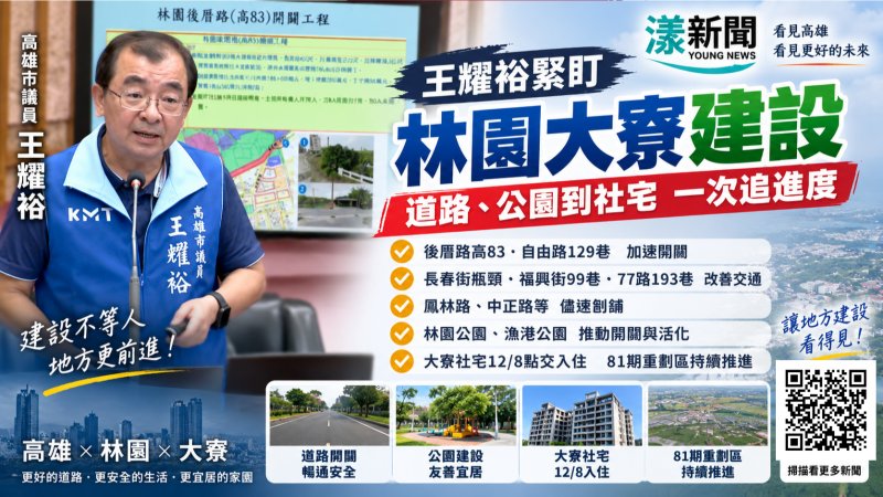 漾新聞｜王耀裕緊盯林園大寮建設　道路、公園到社宅一次追進度