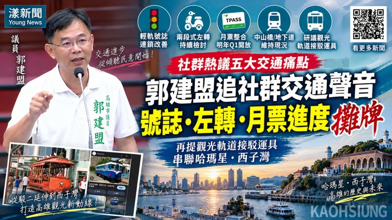 郭建盟追社群五大交通痛點　號誌、左轉、月票進度攤牌