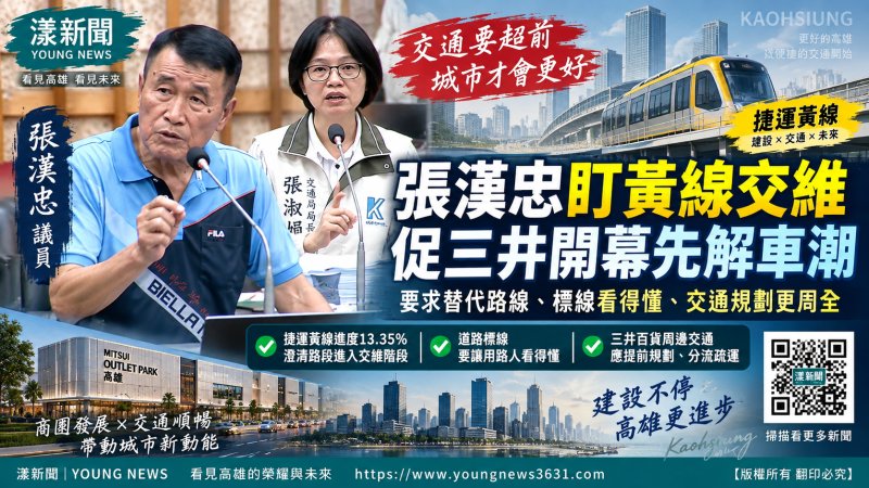 張漢忠盯黃線交維與標線　促三井開幕先解車潮