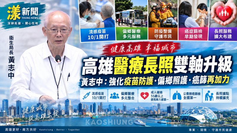 高雄醫療長照雙軸升級　偏鄉照護與癌篩再加力