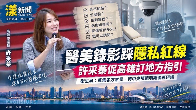 醫美錄影踩隱私紅線　許采蓁促高雄訂地方指引
