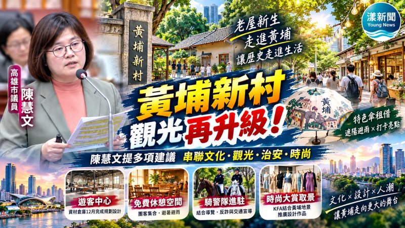 黃埔新村觀光再升級　陳慧文促免費遊客休憩、時尚跨域合作