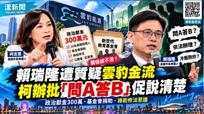 賴瑞隆遭質疑雲豹金流　柯辦批「問A答B」促說清楚