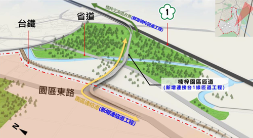 楠梓園區連外道路示意圖