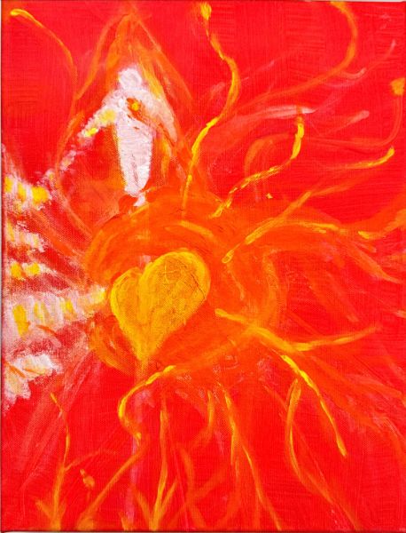 圖／從與個案深刻對話中情感堆疊的情緒，轉化的創作，劉柱均靈動畫更顯張力。(劉柱均提供)