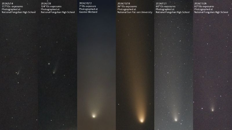 鳳山高中王瞳以專題記錄類一等獎作品「微光至輝煌：紫金山阿特拉斯彗星半年的演化」奪得殊榮。