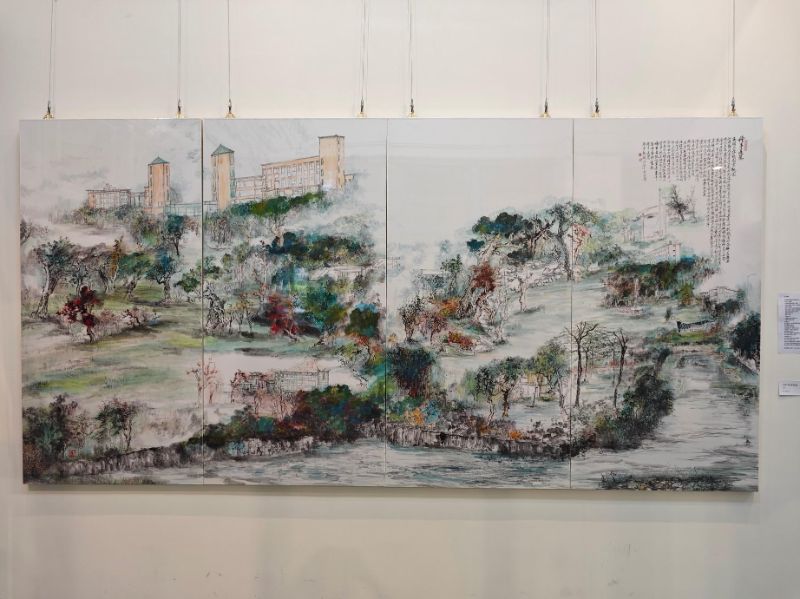 高雄大學化身畫布，張雲龍水墨展詮釋「繪事是慧」。