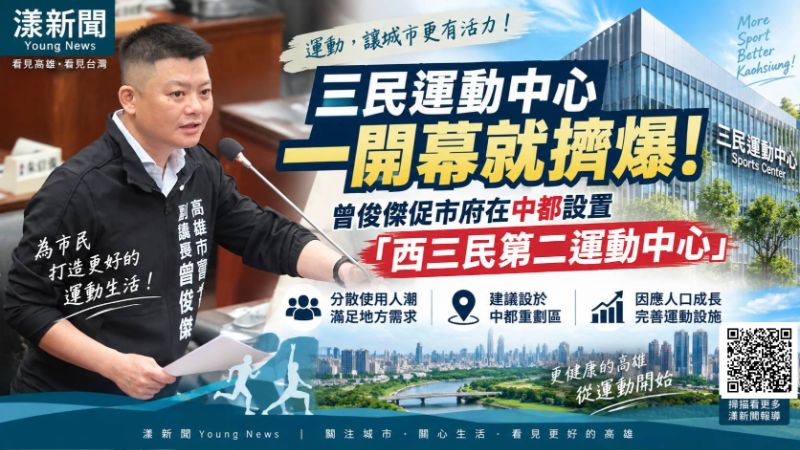 漾新聞|三民運動中心一開幕就爆量 曾俊傑促中都增設「西三民第二運動中心」 https://www.youngnews3631.com/news_detail.php?NewsID=18092 漾新聞|三民運動中心一開幕就爆量 曾俊傑促中都增設「西三民第二運動中心」 https://www.youngnews3631.com/news_detail.php?NewsID=18092