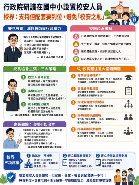漾新聞｜政院宣布校安人員進駐國中小配套受關注　教界籲先釐清定位避免「校安之亂」