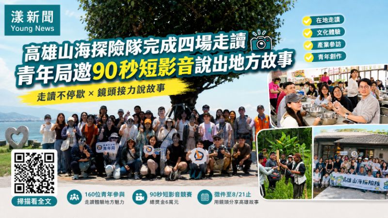 漾新聞｜高雄山海探險隊完成四場走讀　青年局邀90秒短影音說出地方故事