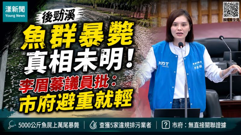 漾新聞｜後勁溪魚群暴斃原因未明　李眉蓁質疑市府避重就輕籲查明真相