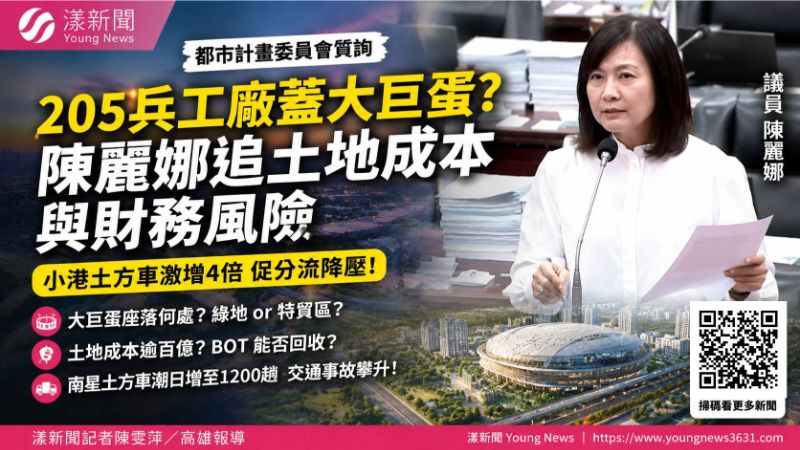漾新聞｜205兵工廠蓋大巨蛋？陳麗娜追土地成本與財務風險　林欽榮：留待下任市長決定