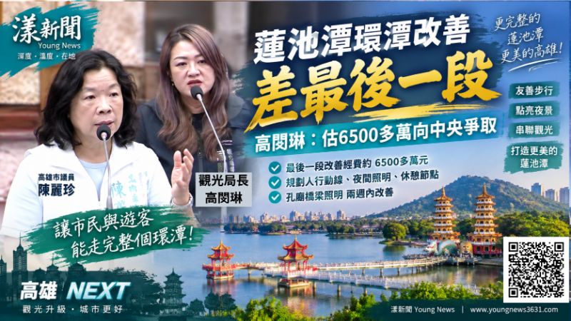 蓮池潭環潭改善差最後一段　高閔琳：估6500多萬向中央爭取