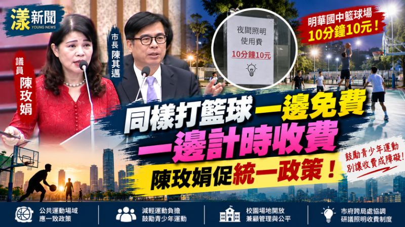 同樣打籃球一邊免費一邊計時收費　陳玫娟促統一政策
